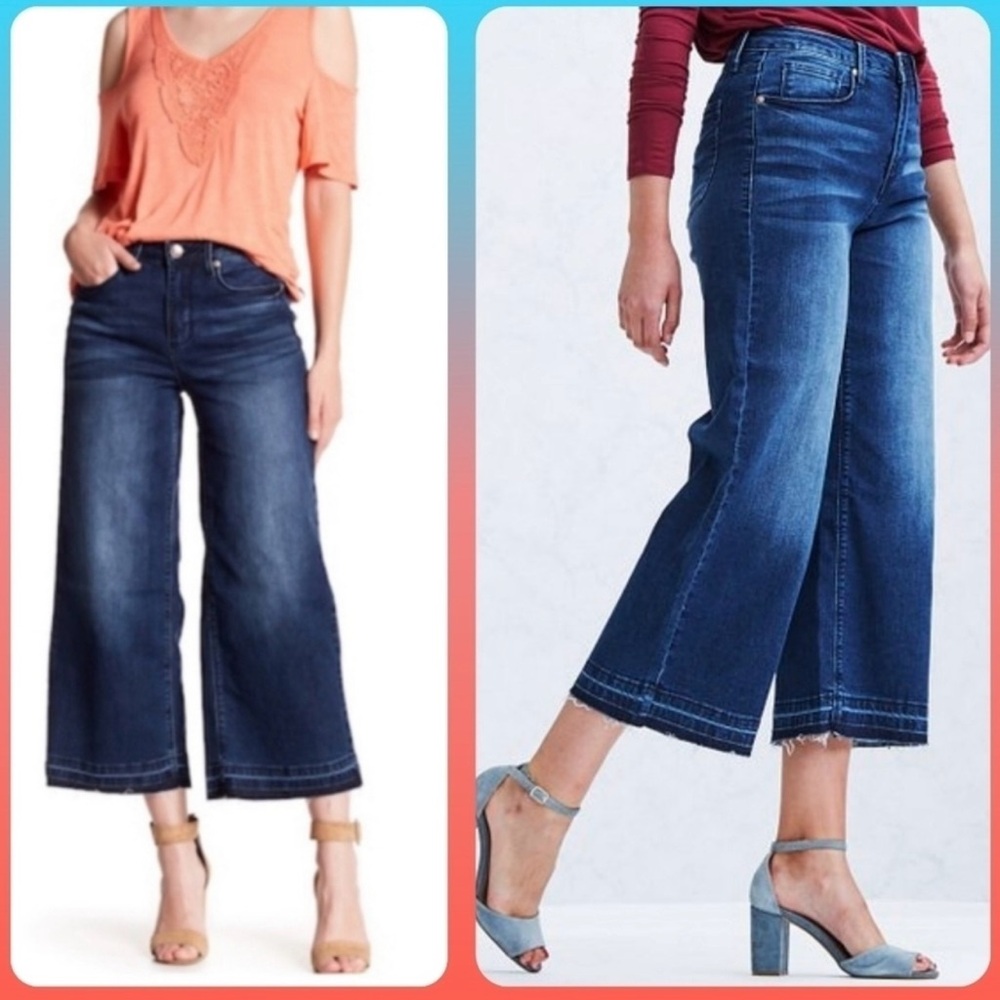SEVEN7 HIGH RISE GAUCHO WIDE LEG JEANS SIZE 8